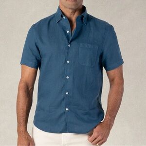 ROBERT TALBOTT Morgan Short Sleeve Linen Shirt